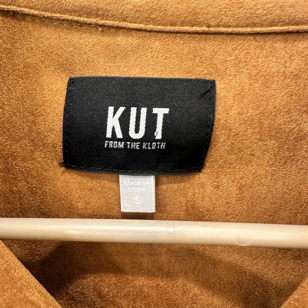 Kut from the Kloth Matilda Faux Suede Trucker Jacket in Toffee Size S - Picture 3 of 5